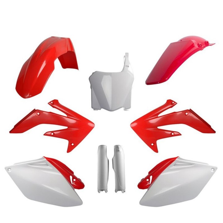 POLISPORT komplet plastików (full kit) honda crf 250R '08 w zestawie tablica przednia (8657500001) i osłony amortyzarorów (8351…
