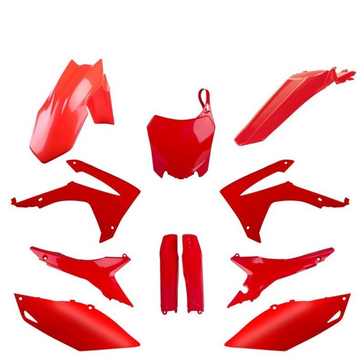 POLISPORT komplet plastików (full kit) honda crf 250R '14-'17; crf 450R '13-'16 w zestawie tablica przednia (8659400001) i osło…