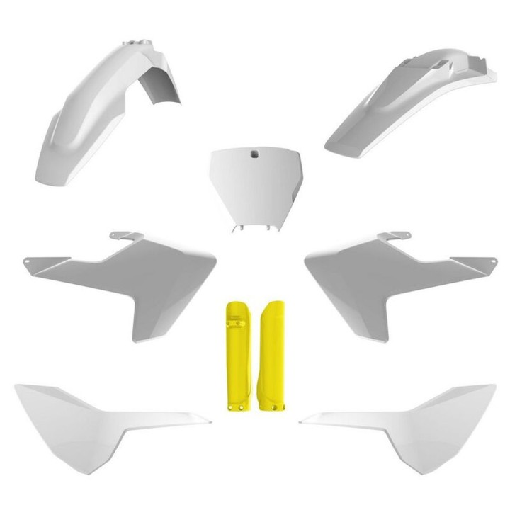 POLISPORT komplet plastików (full kit) husqvarna tc/fc '16-'18 w zestawie tablica przednia (8665800002) i osłony amortyzarorów…