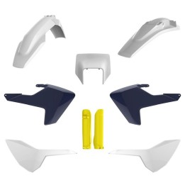 POLISPORT komplet plastików (full kit) husqvarna te/fe tpi '17-'19 w zestawie tablica przednia (8666900001) i osłony amortyzaro…