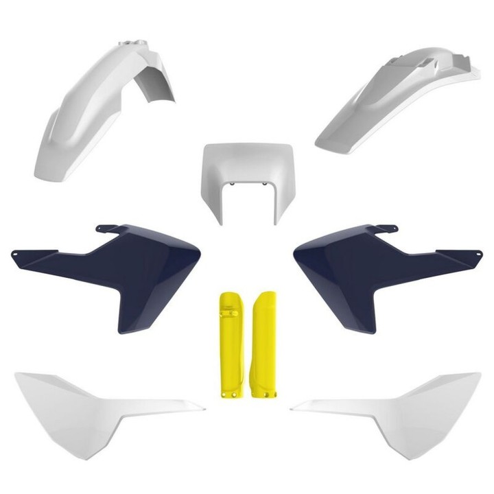 POLISPORT komplet plastików (full kit) husqvarna te/fe tpi '17-'19 w zestawie tablica przednia (8666900001) i osłony amortyzaro…