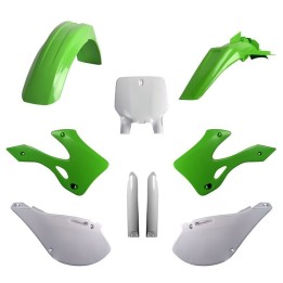 POLISPORT komplet plastików (full kit) kawasaki kx 125/250 '99-'02 w zestawie tablica przednia (8677000001) i osłony amortyzaro…