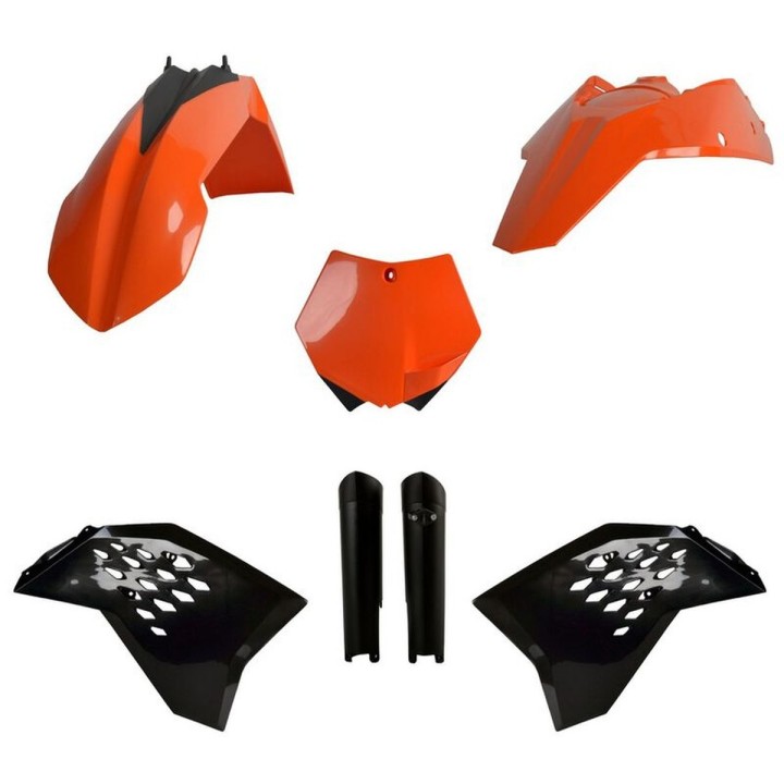 POLISPORT komplet plastików (full kit) ktm sx/sx-f/xc-f '07-'10 w zestawie tablica przednia (8664400001) i osłony amortyzatorów…