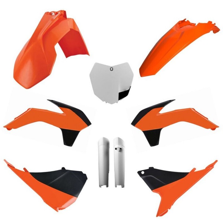 POLISPORT komplet plastików (full kit) ktm sx/sx-f/xc-f '13-'14 w zestawie tablica przednia (8659100002) i osłony amortyzatorów…