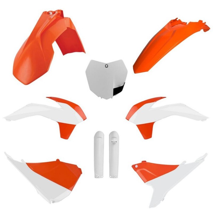 POLISPORT komplet plastików (full kit) ktm sx/sx-f/xc-f '15 w zestawie tablica przednia (8659100002) i osłony amortyzatorów (83…