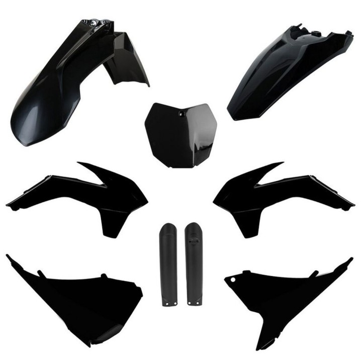 POLISPORT komplet plastików (full kit) ktm sx/sx-f/xc-f '15 w zestawie tablica przednia (8659100003) i osłony amortyzatorów (83…