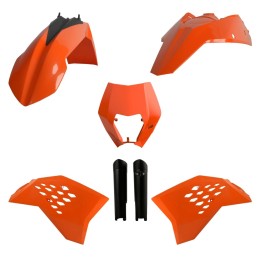 POLISPORT komplet plastików (full kit) ktm exc/exc-f '08-'11 w zestawie tablica przednia (8666700001) i osłony amortyzarorów (8…