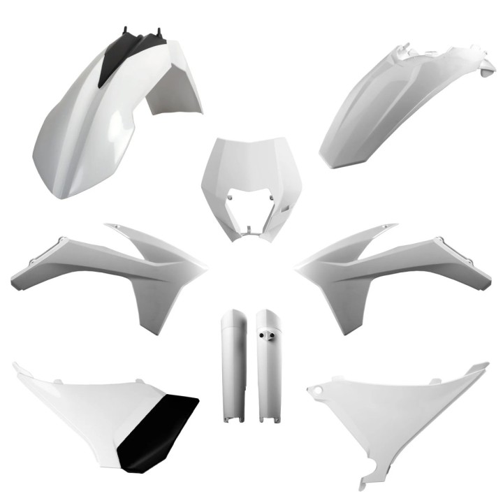 POLISPORT komplet plastików (full kit) ktm exc/exc-f '12-'13 w zestawie tablica przednia (8666700001) i osłony amortyzatorów (8…