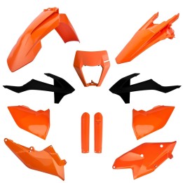 POLISPORT komplet plastików (full kit) ktm exc/exc-f tpi '17-'19 w zestawie osłona lampy (8666800006) i osłony amortyzatorów (8…