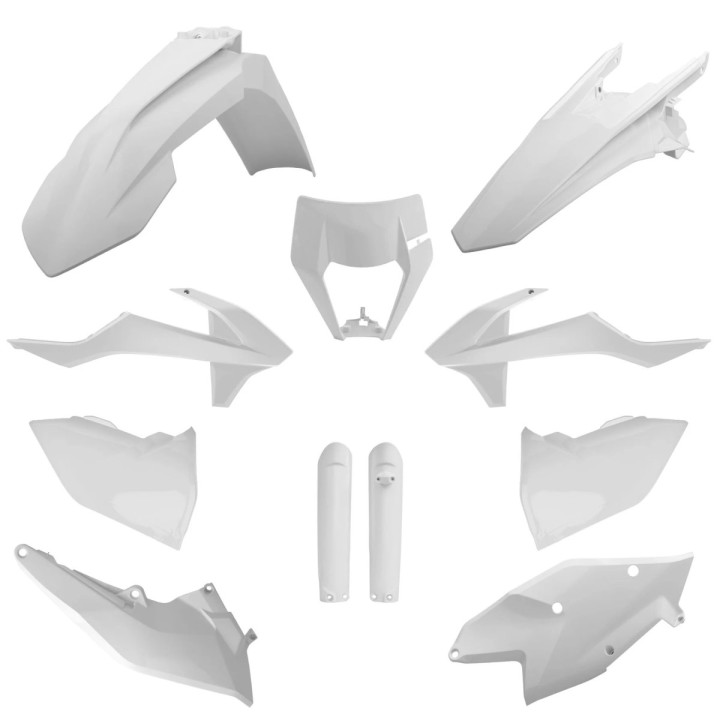 POLISPORT komplet plastików (full kit) ktm exc/exc-f tpi '17-'19 w zestawie osłona lampy (8666800001) i osłony amortyzatorów (8…