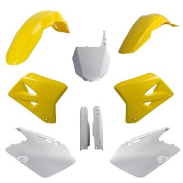POLISPORT komplet plastików (full kit) suzuki rm 125/250 '01-'06 w zestawie tablica przednia (8660400001) i osłony amortyzaroró…