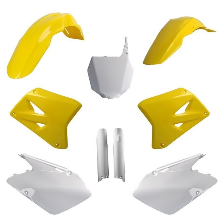 POLISPORT komplet plastików (full kit) suzuki rm 125/250 '07-'08 w zestawie tablica przednia (8660400001) i osłony amortyzaroró…