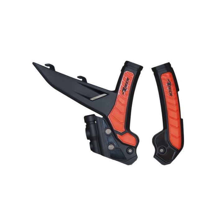 Plastiki i naklejki RACETECH (rtech) osłony ramy (komplet) bi-material super grip ktm EXC / excf 150 / 250 / 300 / 450 / 500 '2…