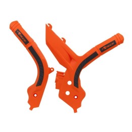 Plastiki i naklejki RACETECH (rtech) osłony ramy (komplet) bi-material super grip ktm SX 125/150/250 '19-21, sxf 250/350/450 '1…