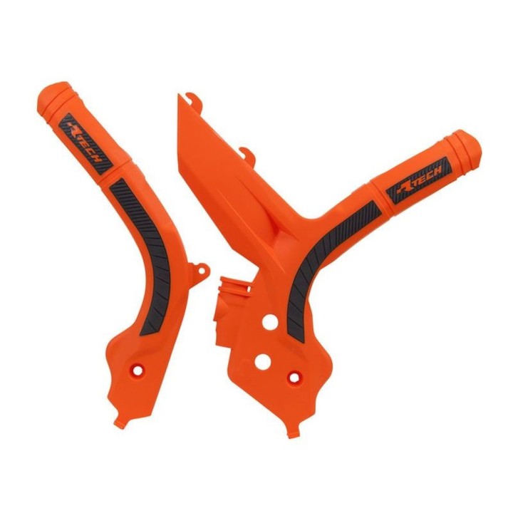 Plastiki i naklejki RACETECH (rtech) osłony ramy (komplet) bi-material super grip ktm SX 125/150/250 '19-21, sxf 250/350/450 '1…