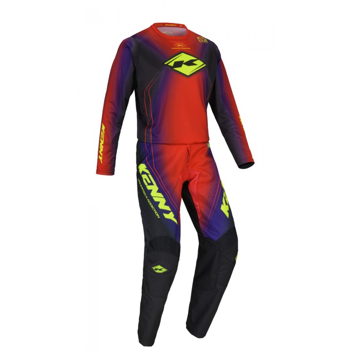 KENNY RACING SPODNIE CROSS/ENDURO TRACK FOCUS RED