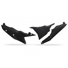 Plastiki i naklejki UFO boczki tylne z pokrywą filtra powietrza ktm sx/sxf(sx-f) 125/250/300/350/450F tbi '23-26, exc/excf(exc-…