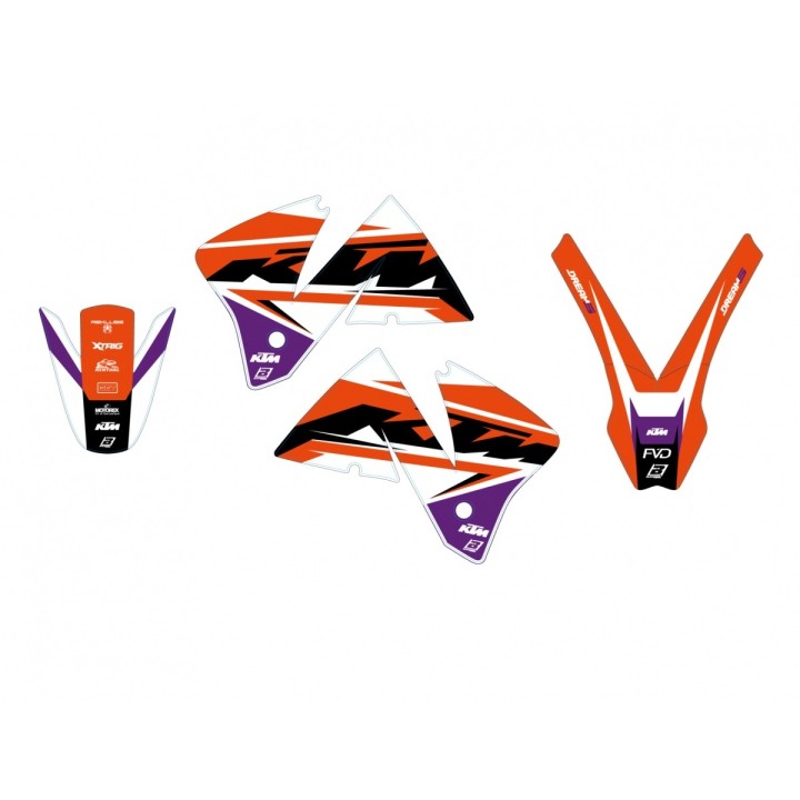 Plastiki i naklejki BLACKBIRD komplet naklejek (oklein) ktm EXC '01-'02 dream 5