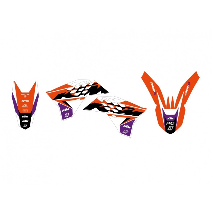 Plastiki i naklejki BLACKBIRD komplet naklejek (oklein) ktm exc/exc-f '08-'11, sx/sx-f 125 '07-'10 dream 5 chrome efx