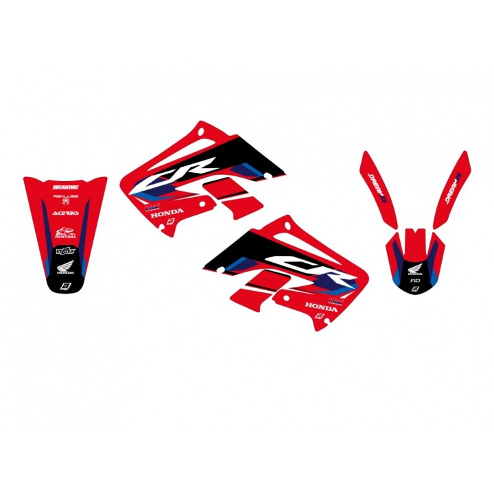 Plastiki i naklejki BLACKBIRD komplet naklejek (oklein) honda cr 125R '00-'01, cr 250R '02-'07 dream 5