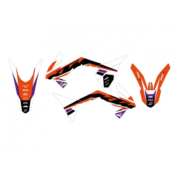 Plastiki i naklejki BLACKBIRD komplet naklejek (oklein) ktm SX 85 '13-'17 dream 5