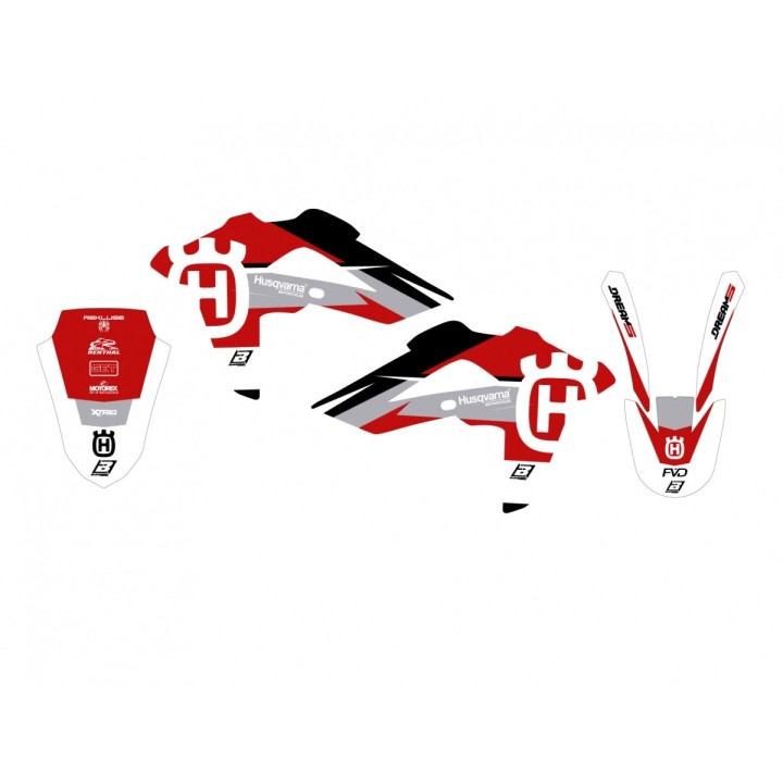 Plastiki i naklejki BLACKBIRD komplet naklejek (oklein) husqvarna cr/wr 125/250 '09-'13, te/tc 250/450/510 '08-'10, te/tc 250/3…