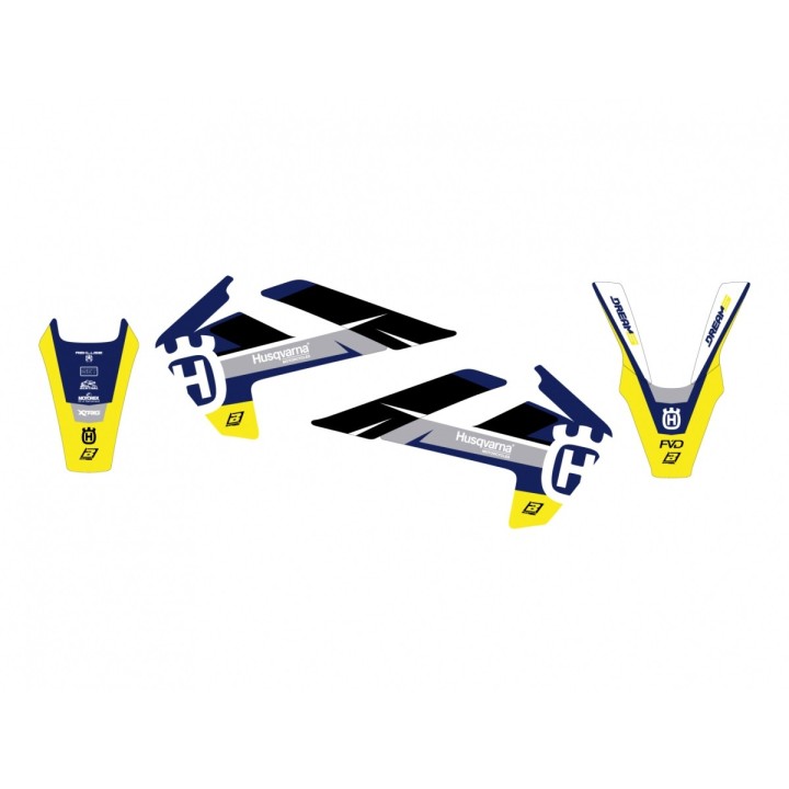 Plastiki i naklejki BLACKBIRD komplet naklejek (oklein) husqvarna fc/tc '16-'18, te/fe '17-'19 dream 5