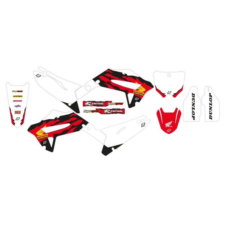 Plastiki i naklejki BLACKBIRD komplet naklejek (oklein) honda cr 125R '02-'07, cr 250R '02-'07 retro (restyling polisport '22)