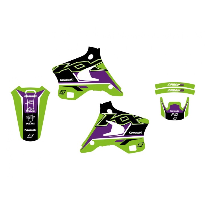 Plastiki i naklejki BLACKBIRD komplet naklejek (oklein) kawasaki kx 125/250 '94-'98 dream 5