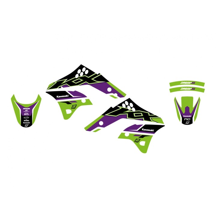 Plastiki i naklejki BLACKBIRD komplet naklejek (oklein) kawasaki kx 250F '06-'08 dream 5