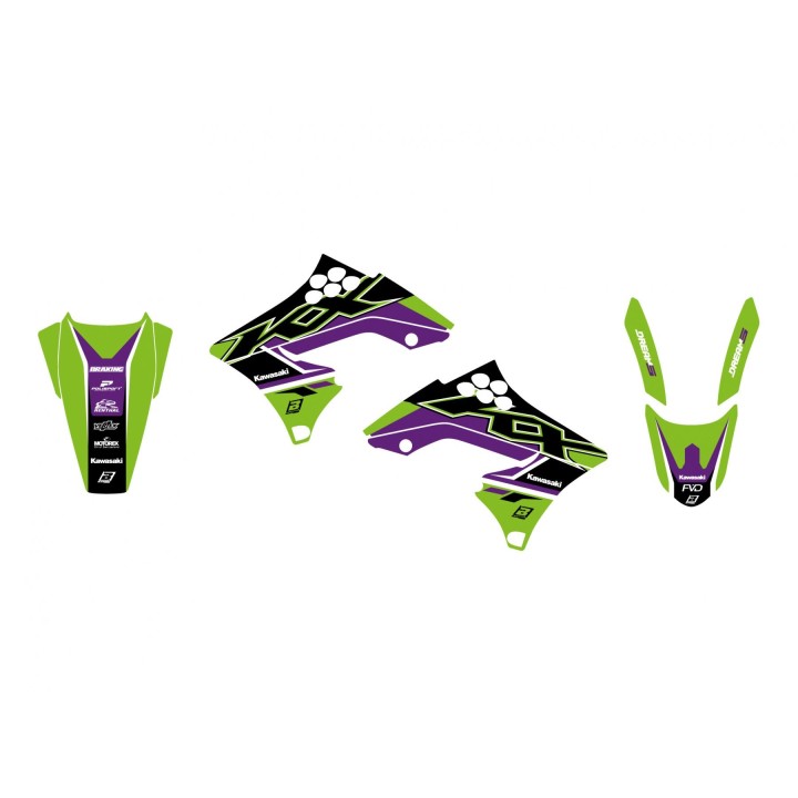 Plastiki i naklejki BLACKBIRD komplet naklejek (oklein) kawasaki kx 250F '09-'12 dream 5
