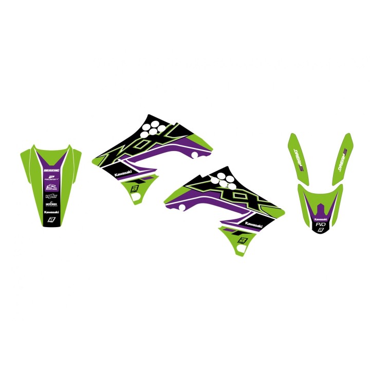 Plastiki i naklejki BLACKBIRD komplet naklejek (oklein) kawasaki kx 450F '09-'11 dream 5
