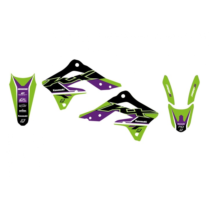 Plastiki i naklejki BLACKBIRD komplet naklejek (oklein) kawasaki kx 450F '12-'15 dream 5