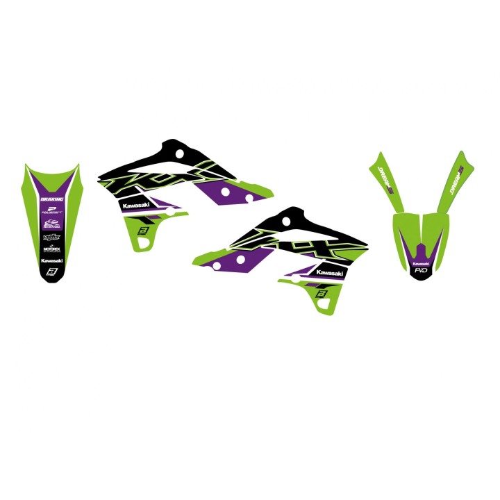 Plastiki i naklejki BLACKBIRD komplet naklejek (oklein) kawasaki kx 250F '13-'16 dream 4