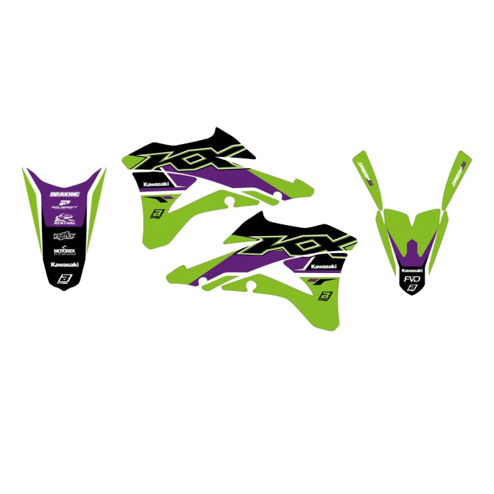 Plastiki i naklejki BLACKBIRD komplet naklejek (oklein) kawasaki kx 85 '14-'21 dream 5