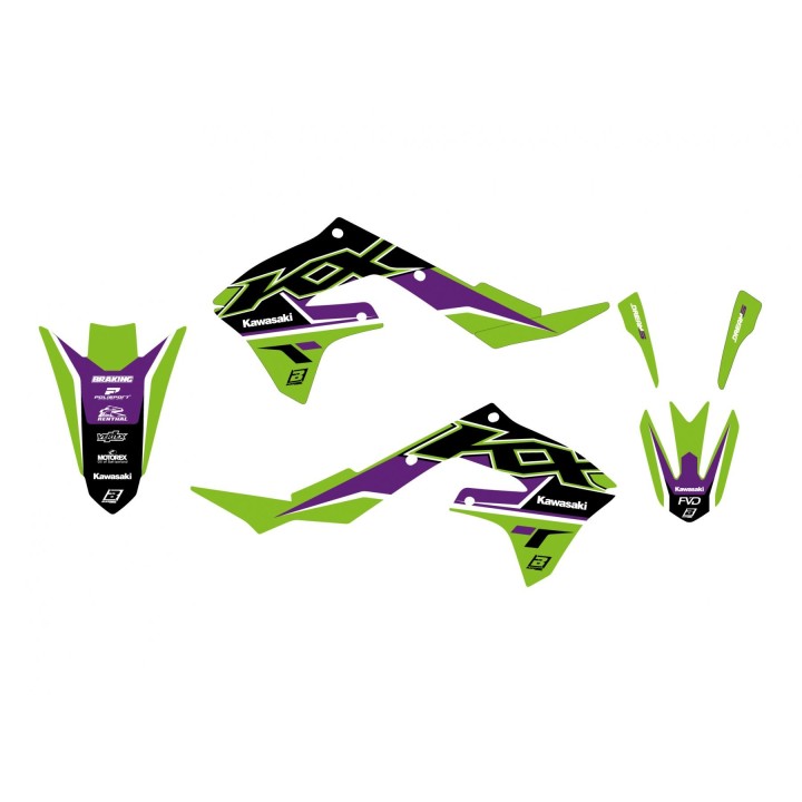 Plastiki i naklejki BLACKBIRD komplet naklejek (oklein) kawasaki kx 250F '21-'23, kx 450F '19-'24 dream 5