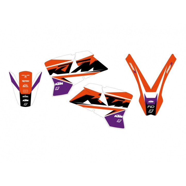 Plastiki i naklejki BLACKBIRD komplet naklejek (oklein) ktm exc/exc-f '03-'04, sx/sx-f '01-'04 dream 5