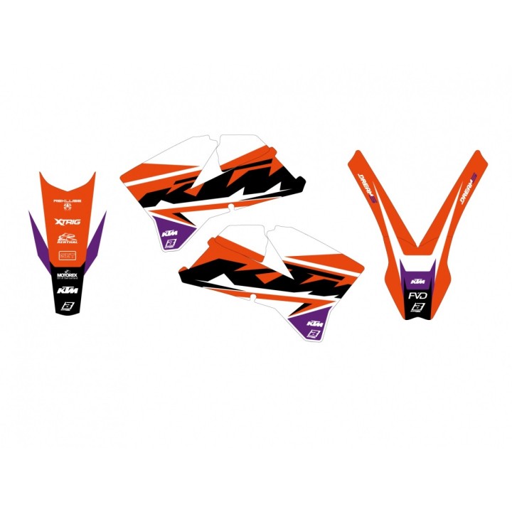 Plastiki i naklejki BLACKBIRD komplet naklejek (oklein) ktm exc/exc-f '05-'07, sx/sx-f '05-'06 dream 5