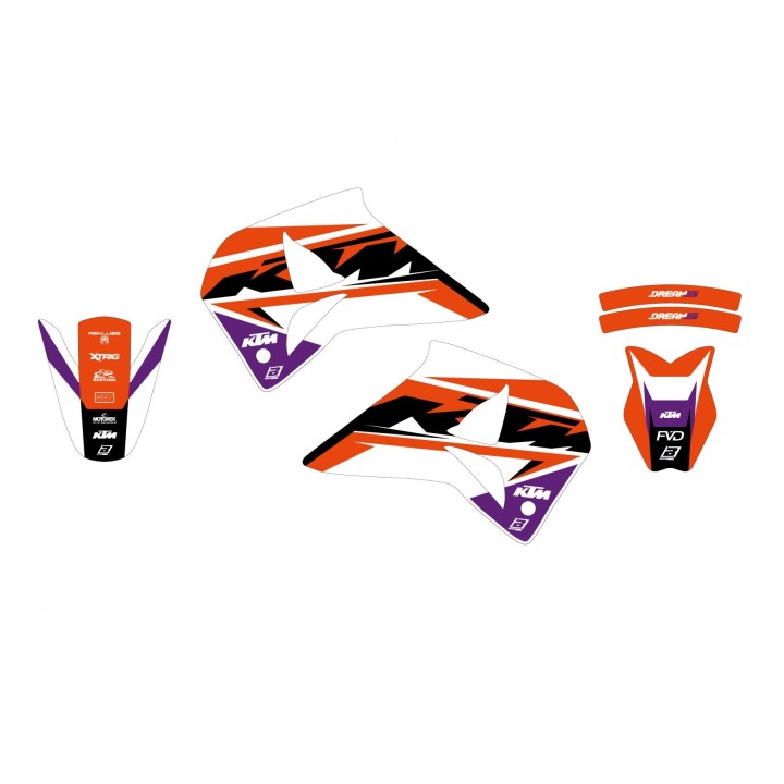 Plastiki i naklejki BLACKBIRD komplet naklejek (oklein) ktm 4T '96-'99 (4 stroke all models) dream 5