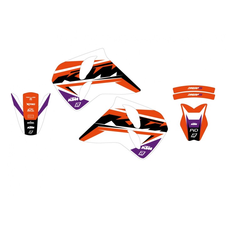 Plastiki i naklejki BLACKBIRD komplet naklejek (oklein) ktm 4T '96-'99 (4 stroke all models) dream 5
