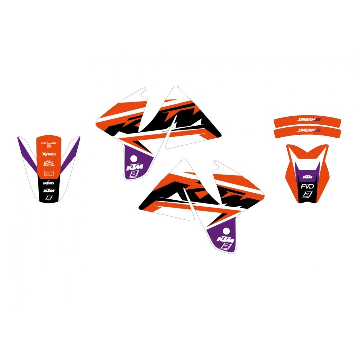 Plastiki i naklejki BLACKBIRD komplet naklejek (oklein) ktm sx/sx-f '98-'00, exc/exc-f '98-'00 dream 5
