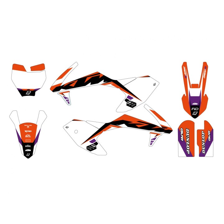 Plastiki i naklejki BLACKBIRD komplet naklejek (oklein) ktm SX 50 '16-'23 dream 5