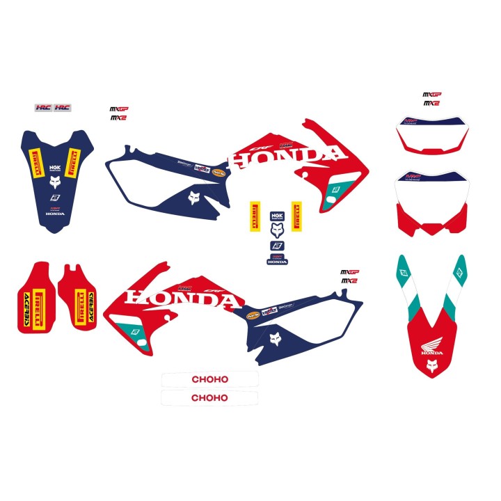 Plastiki i naklejki BLACKBIRD komplet naklejek (oklein) honda crf 250R '10-'13; crf 450R '09-'12 replica team hrc 25 honda