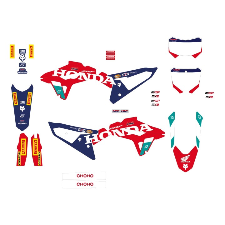 Plastiki i naklejki BLACKBIRD komplet naklejek (oklein) honda crf 250R '22-'24, crf 450R '21-'24 replica team hrc 25 honda