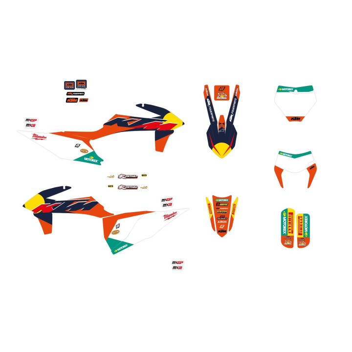 Plastiki i naklejki BLACKBIRD komplet naklejek (oklein) ktm sx/sx-f '19-'22, exc/exc-f '20-'23 replica team ktm factory mxgp 26