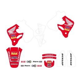 Plastiki i naklejki TECNOSEL (blackbird) komplet naklejek (oklein) honda cr 125 '93-'94, cr 250 '92-'94, replica team honda '92