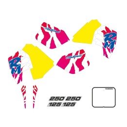 Plastiki i naklejki TECNOSEL (blackbird) komplet naklejek (oklein) suzuki rm 125/250 '89-'92,REPLICA oem suzuki '92