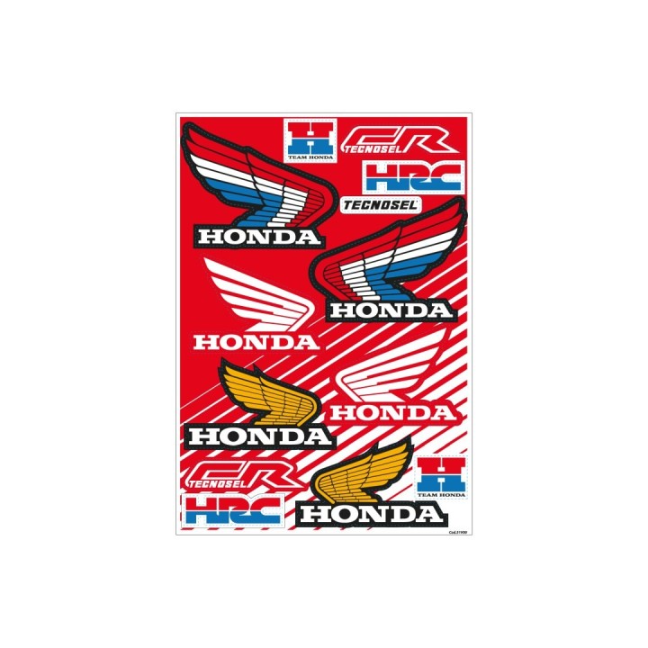 Plastiki i naklejki TECNOSEL (blackbird) komplet naklejek (oklein) reklamowych, logo honda vintage