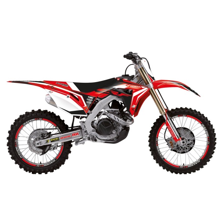 Plastiki i naklejki BLACKBIRD komplet naklejek (oklein) + pokrowiec poszycie na siedzenie honda crf 250R '18-'21, crf 450R '17-…