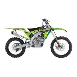 Plastiki i naklejki BLACKBIRD komplet naklejek (oklein) + pokrowiec poszycie na siedzenie kawasaki kxf 250 '17-'20 dream 4